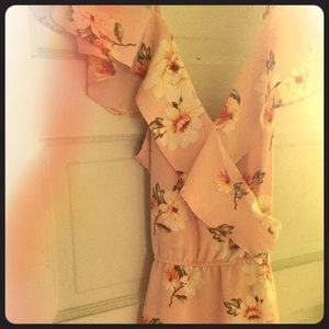Floral, light pink, sundress